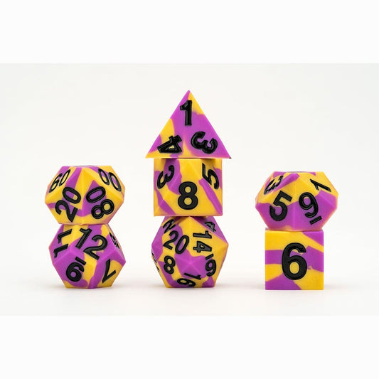 7 COUNT DICE POLY SET: 16MM SHARP-EDGE SILICON RUBBER: Intersex